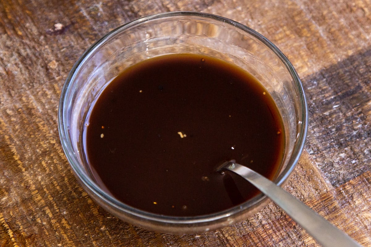 stir fry sauce in a small glass dish