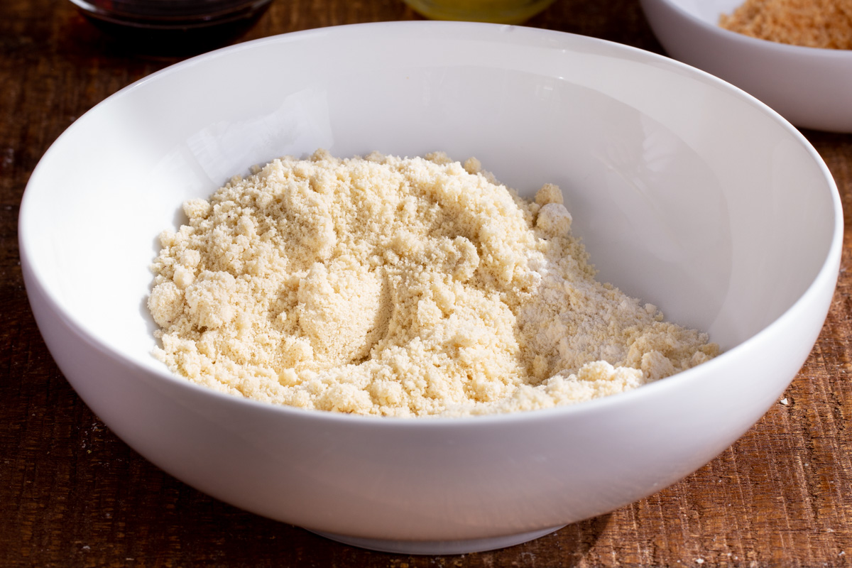 almond flour in a small white bowl