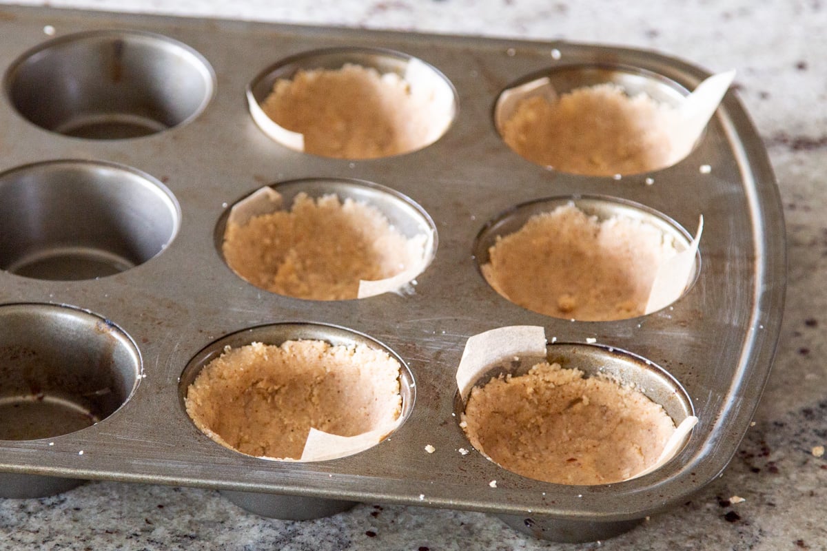 vegan tart crust in a muffin tin
