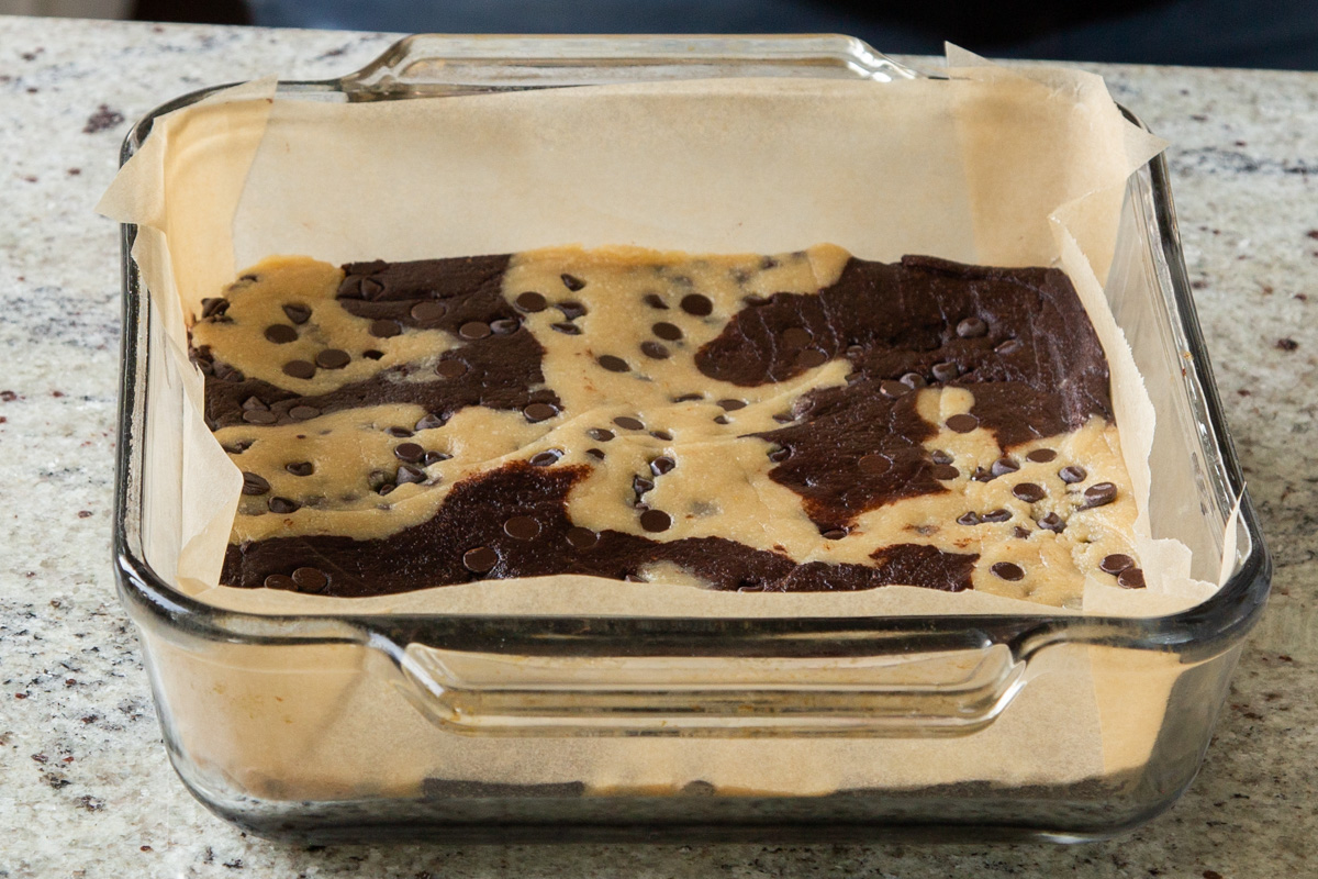 brookie after flattening with a spatula