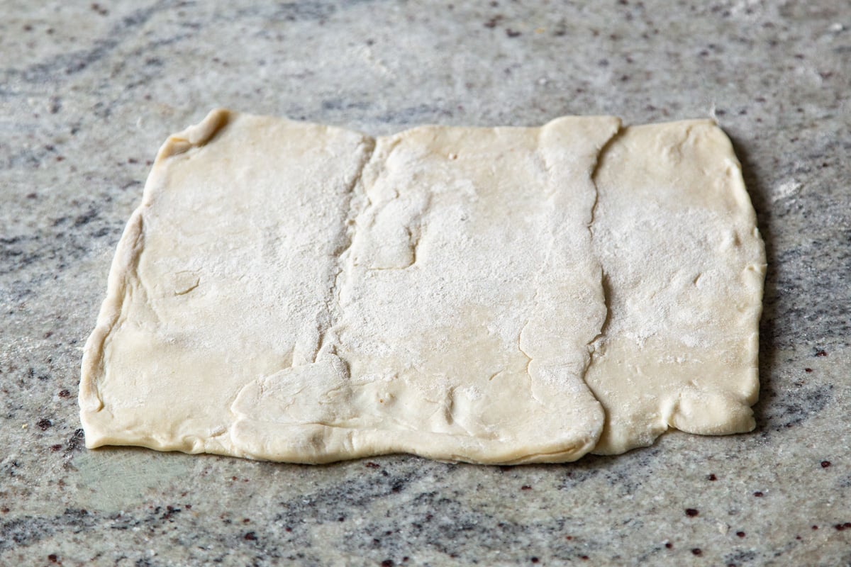 puff pastry sheet before rolling out