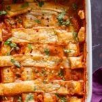 butter sauce pot pie in the baking pan after baking