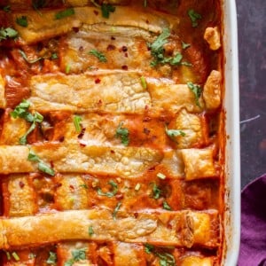 butter sauce pot pie in the baking pan after baking