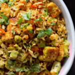 close-up of a bowl of podi rice