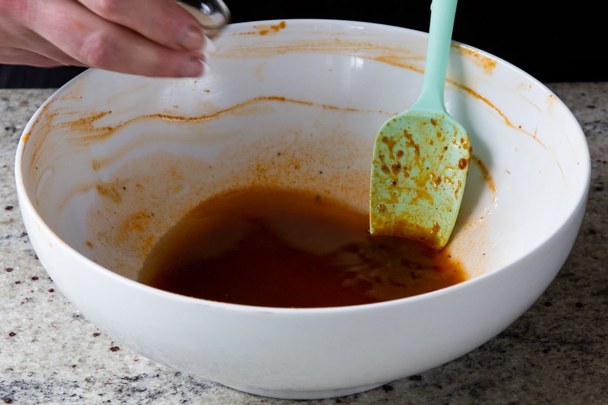 gochujang marinade after preparing it for the veggies