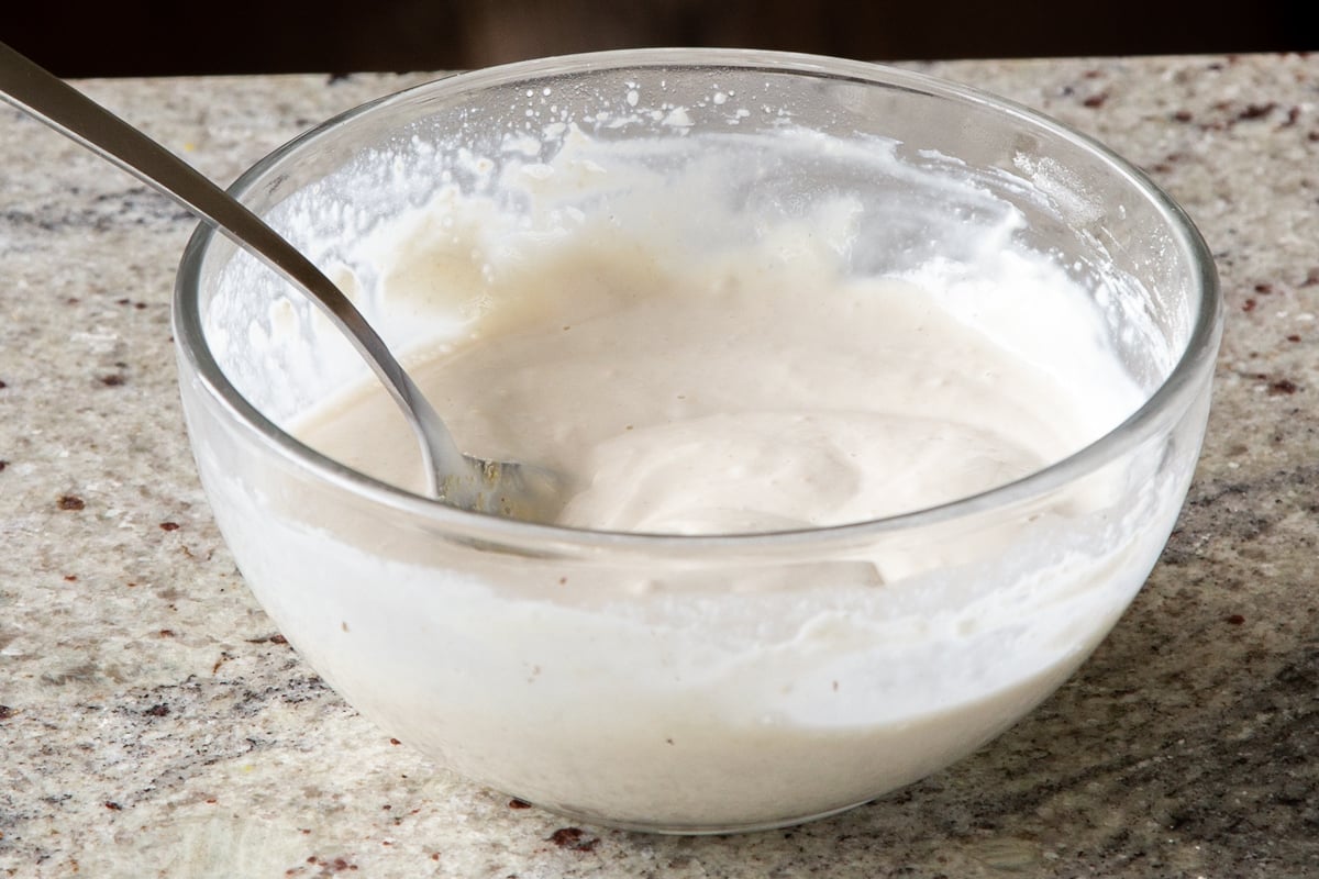 yogurt mixture, after mixing until smooth