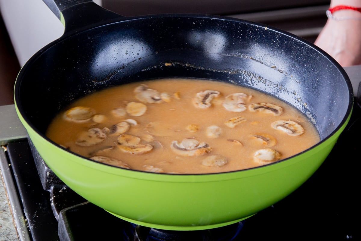 spicy peanut butter broth after adding the additional water