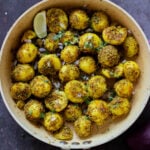 peanut sesame potatoes in the frying pan
