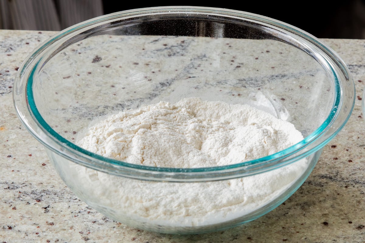 dry ingredients in a mixing bowl