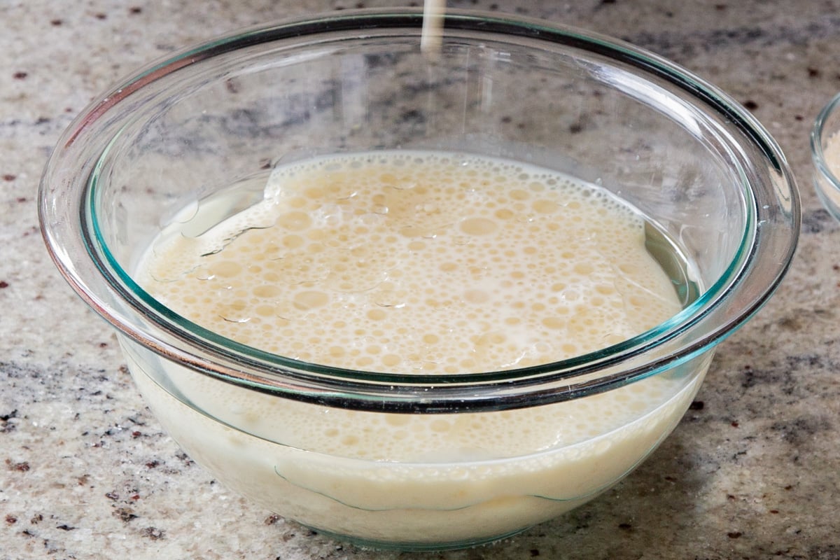 wet ingredients after mixing