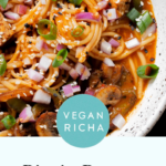 photo of birria ramen in a bowl with a text overlay