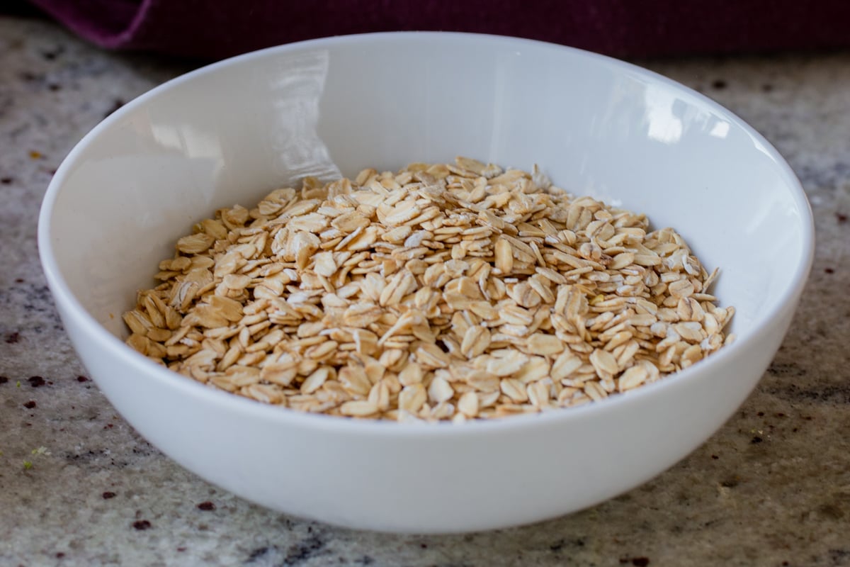 bowl with rolled oats in it