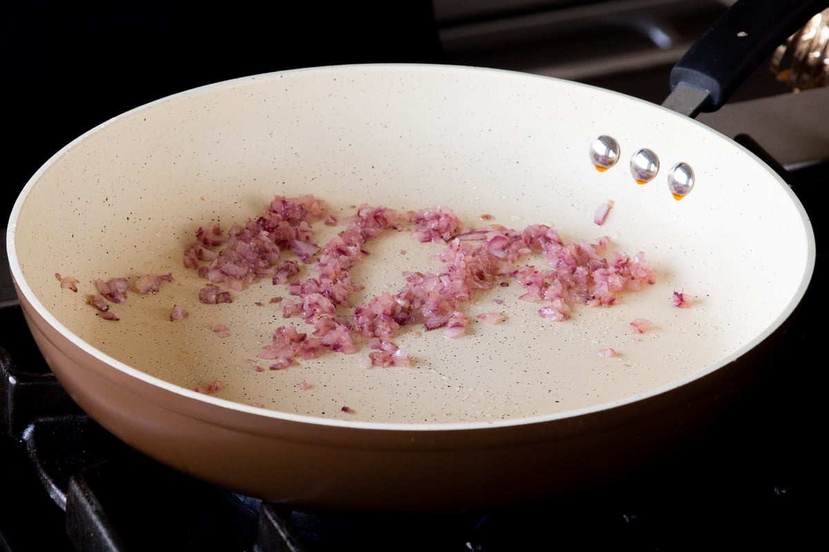 onion in the frying pan, after cooking