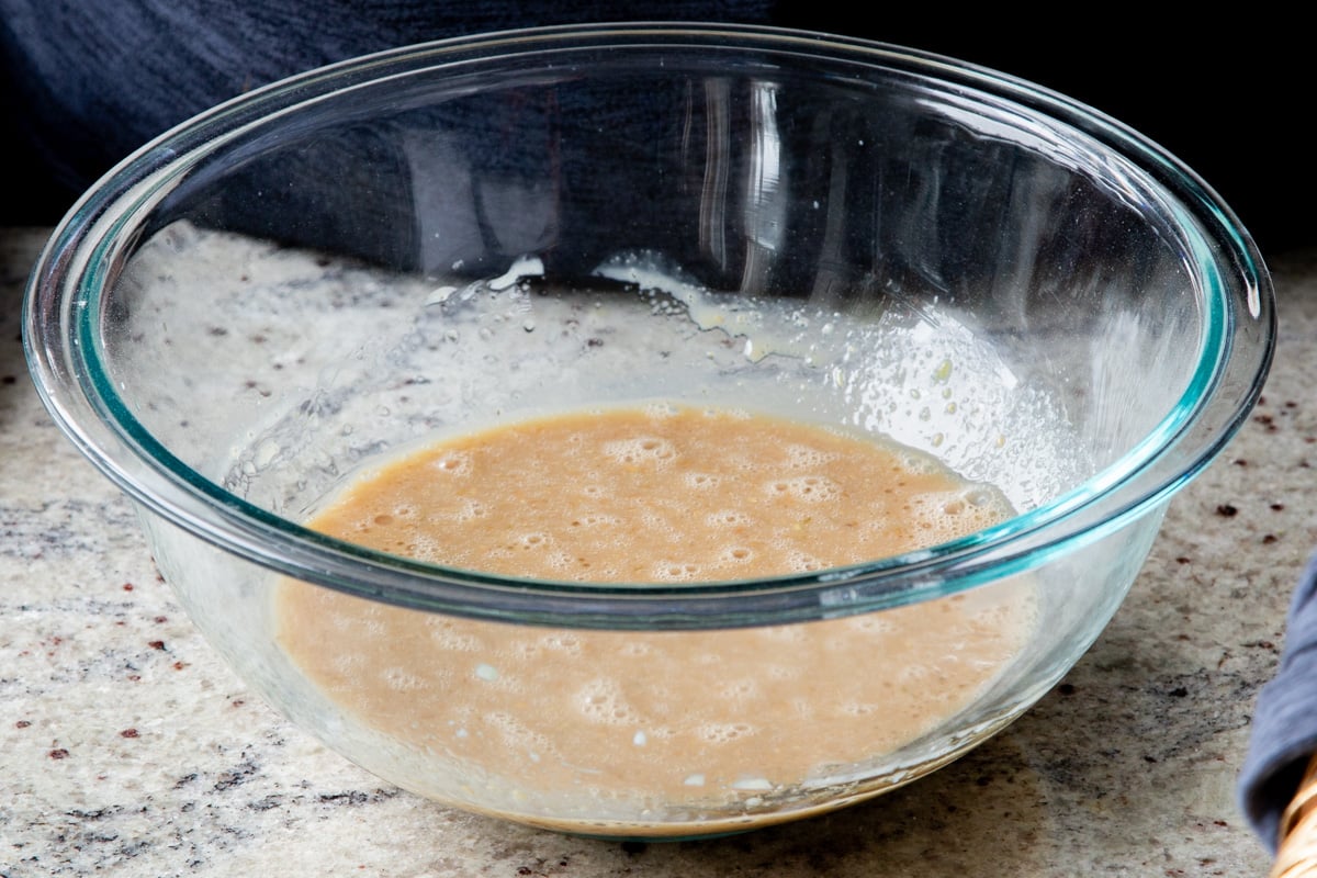 wet cake ingredients, after mixing