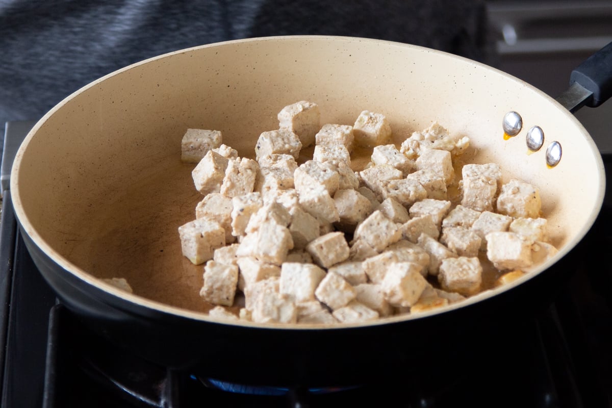 tofu in the skillet