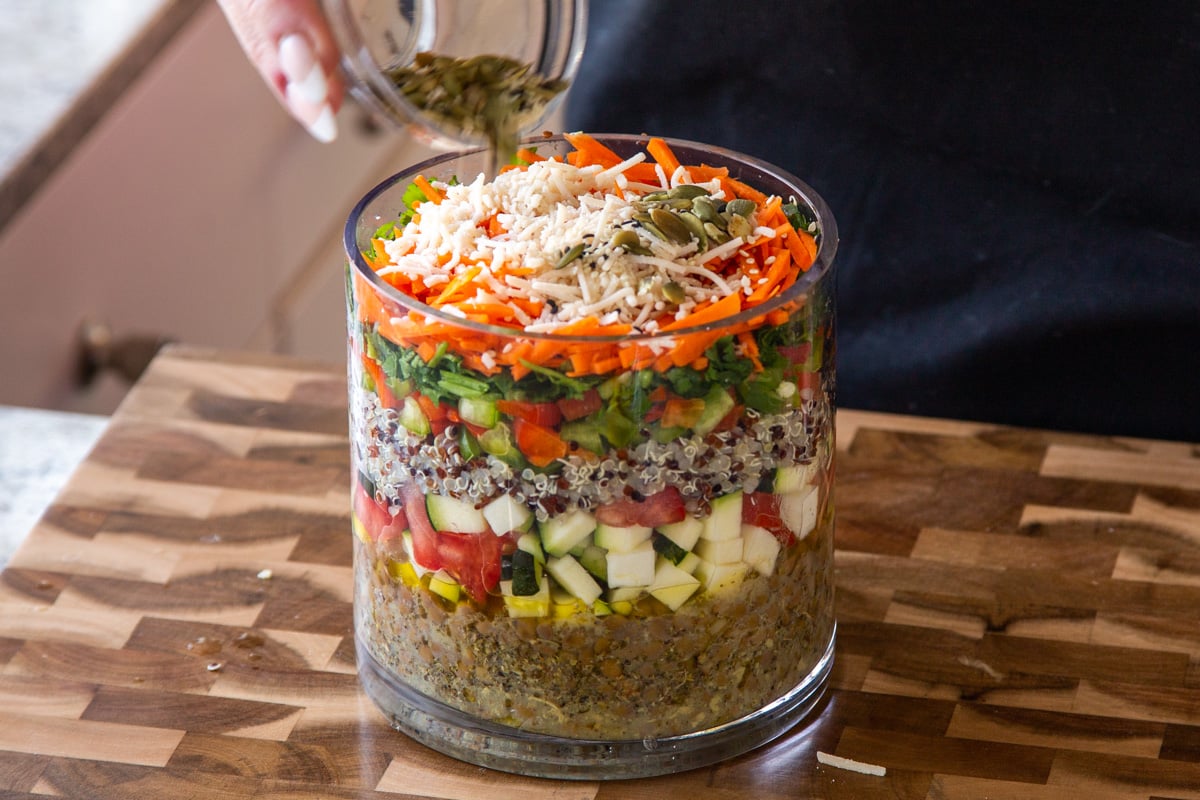adding seeds layer to the salad