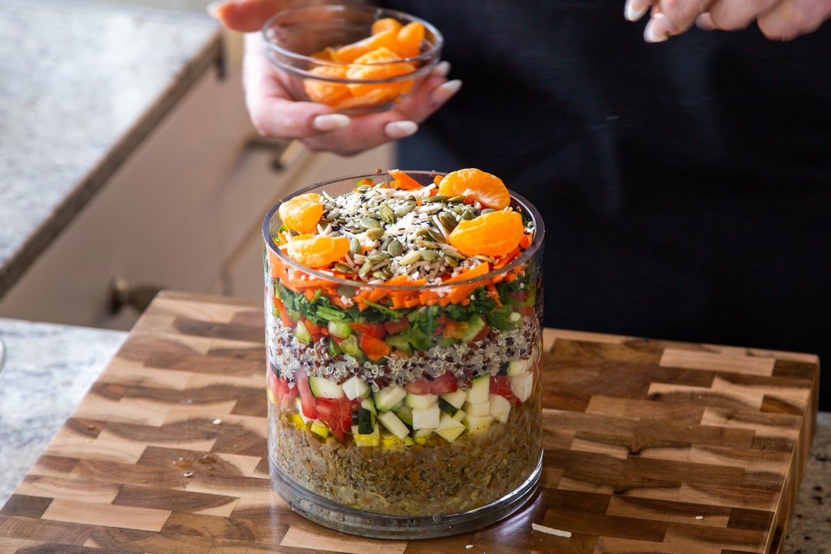 adding orange layer to the salad