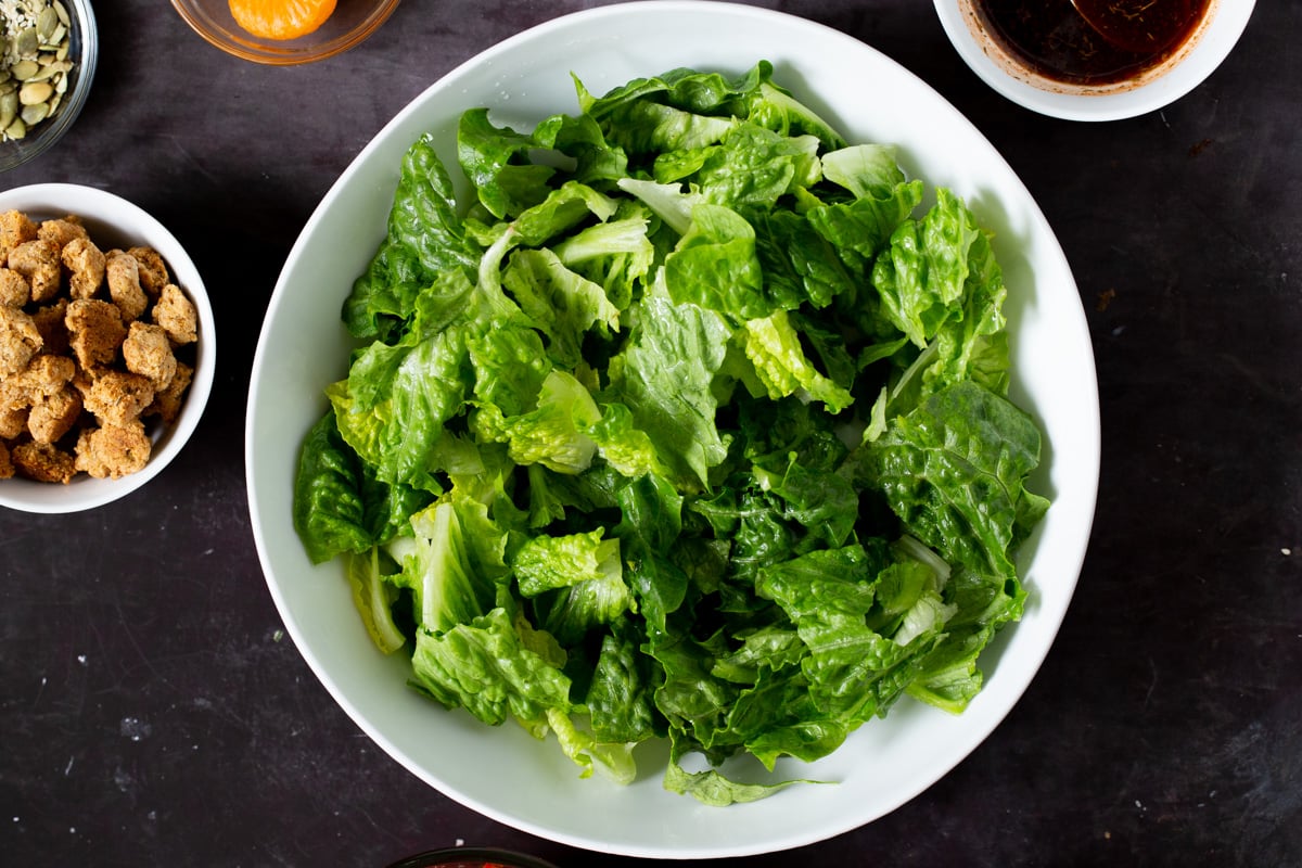 lettuce in a salad bowl