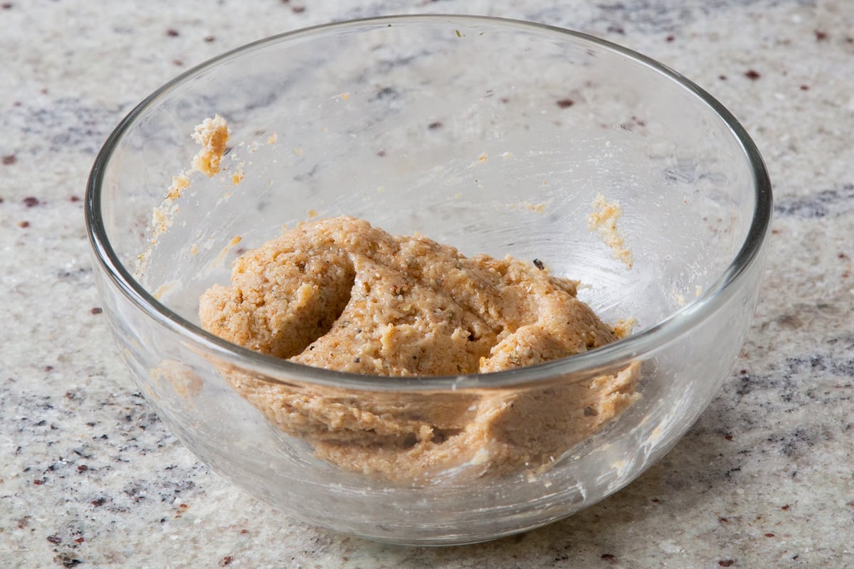 crouton dough, after mixing