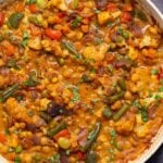 vegetable bhuna in the frying pan