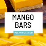 two photos of mango bars with a text overlay