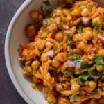 close-up of cajun orzo in a bowl
