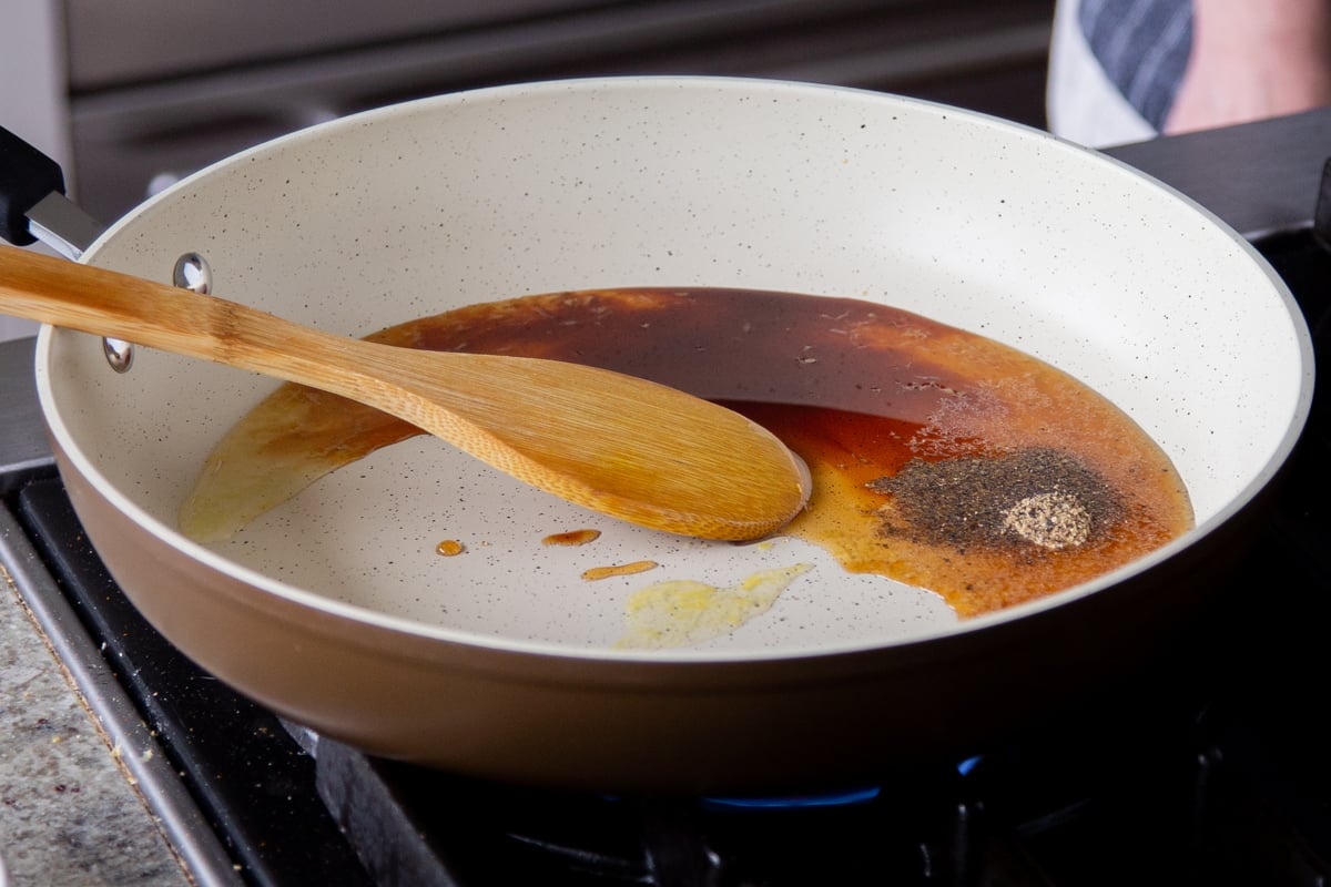 lemon pepper sauce ingredients in the pan