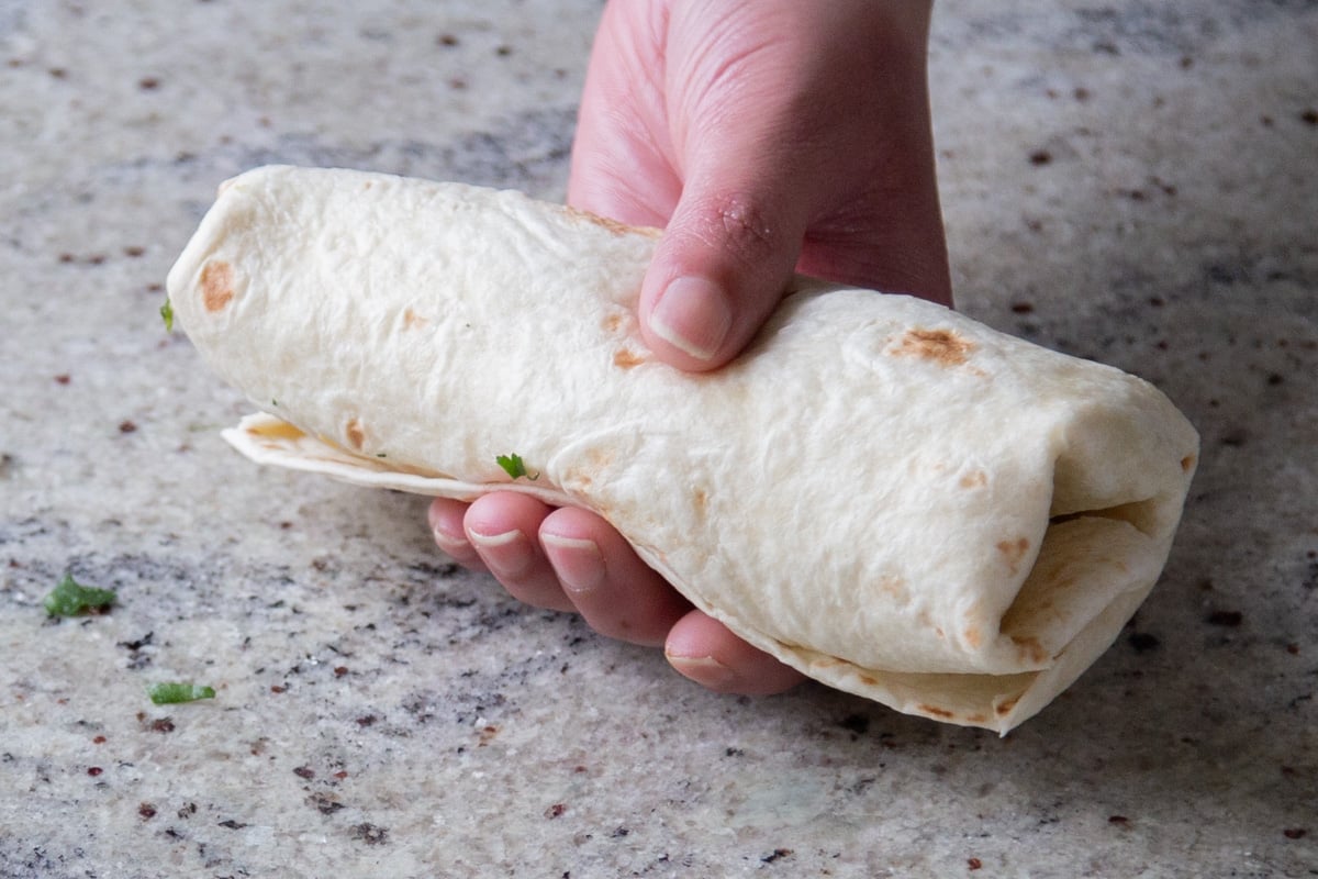 crispy tofu burrito, after rolling but before crisping up
