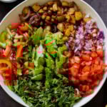veggies in the salad bowl before mixing