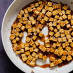 pan of lemon pepper tofu