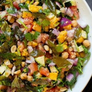 close-up of zucchini koshimbir salad in a serving bowl