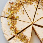 overhead photo of carrot cake cheesecake