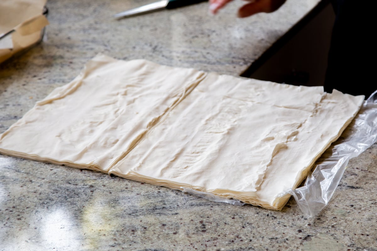 thawed phyllo sheets