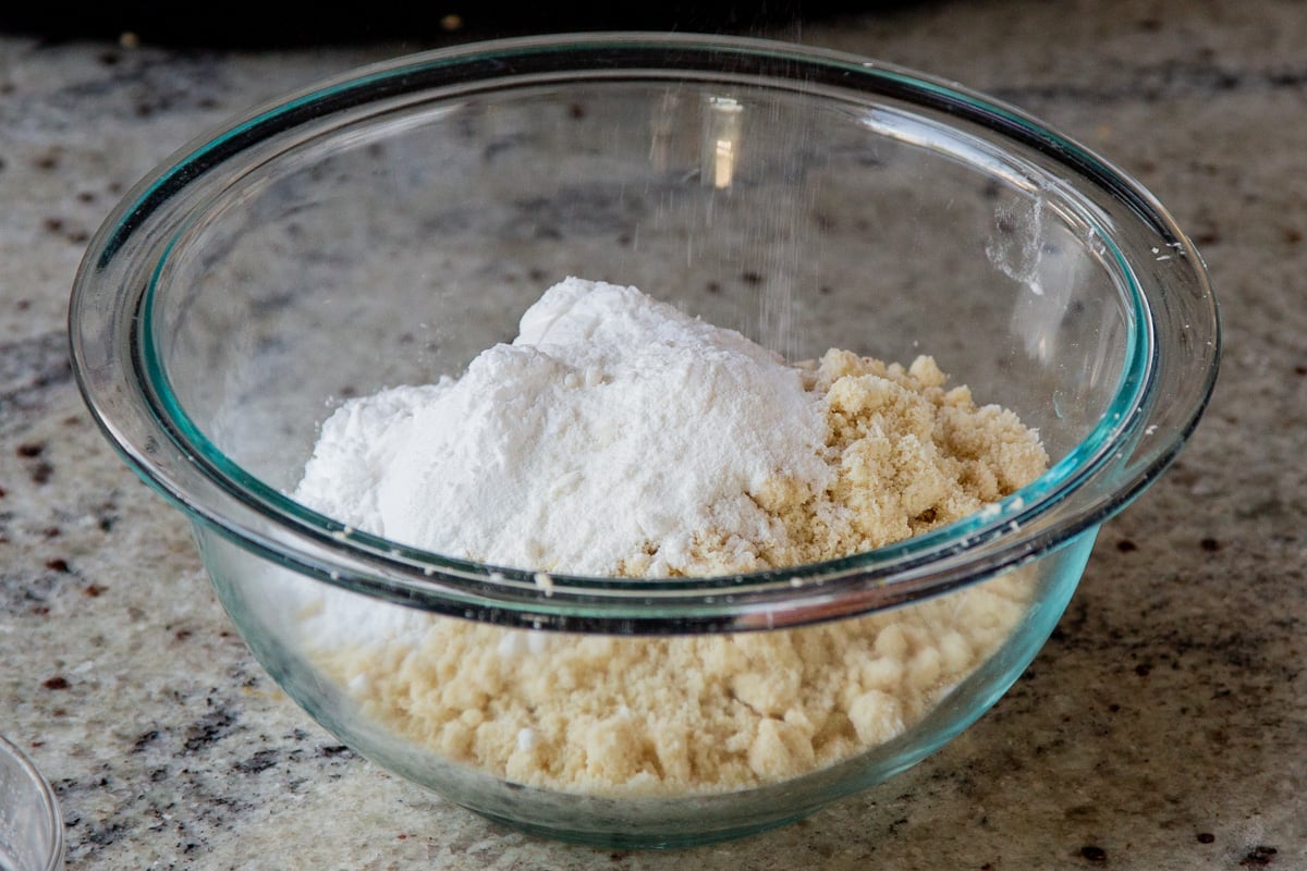 dry ingredients in a mixing bowl