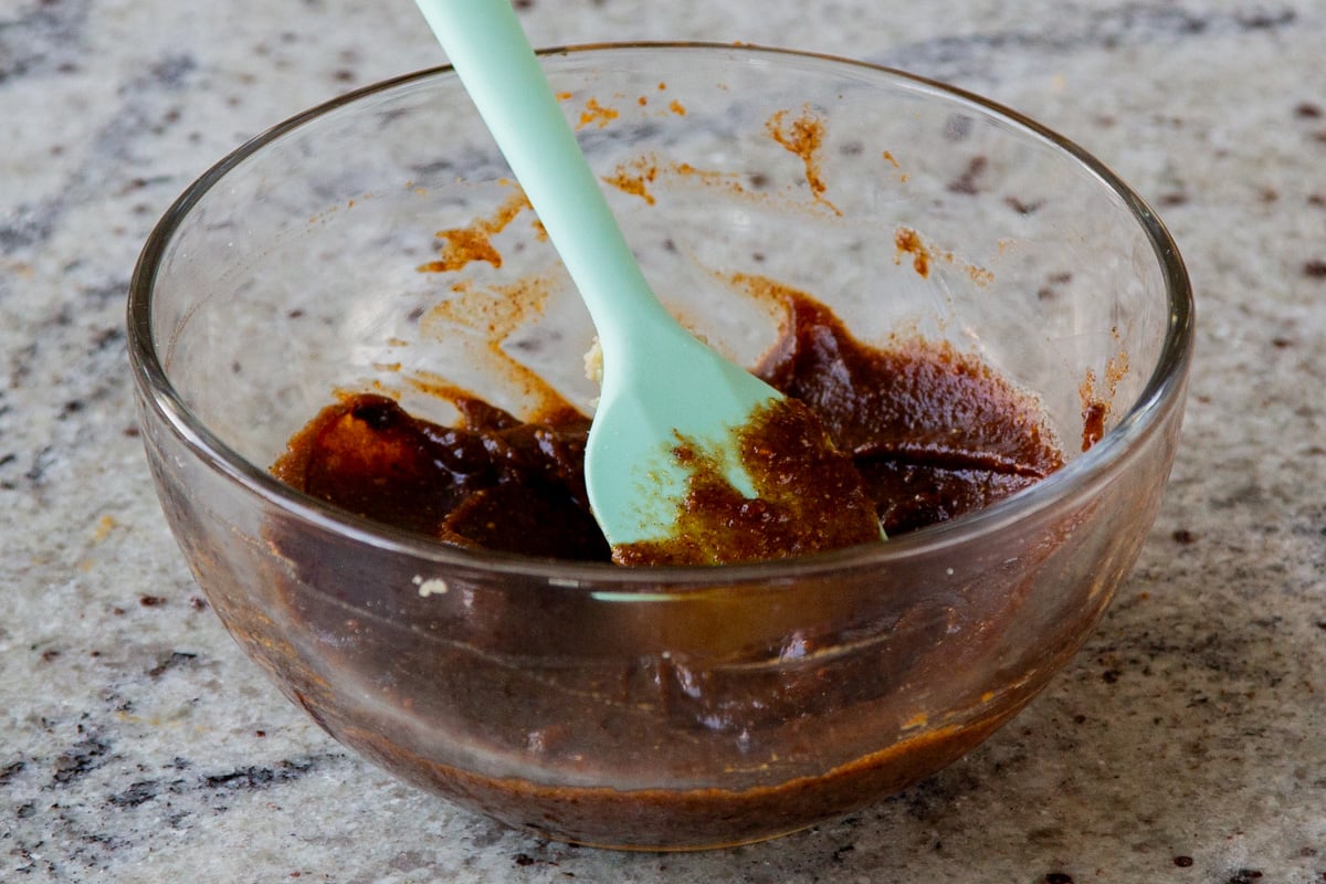 pumpkin pie spice spread in the mixing bowl