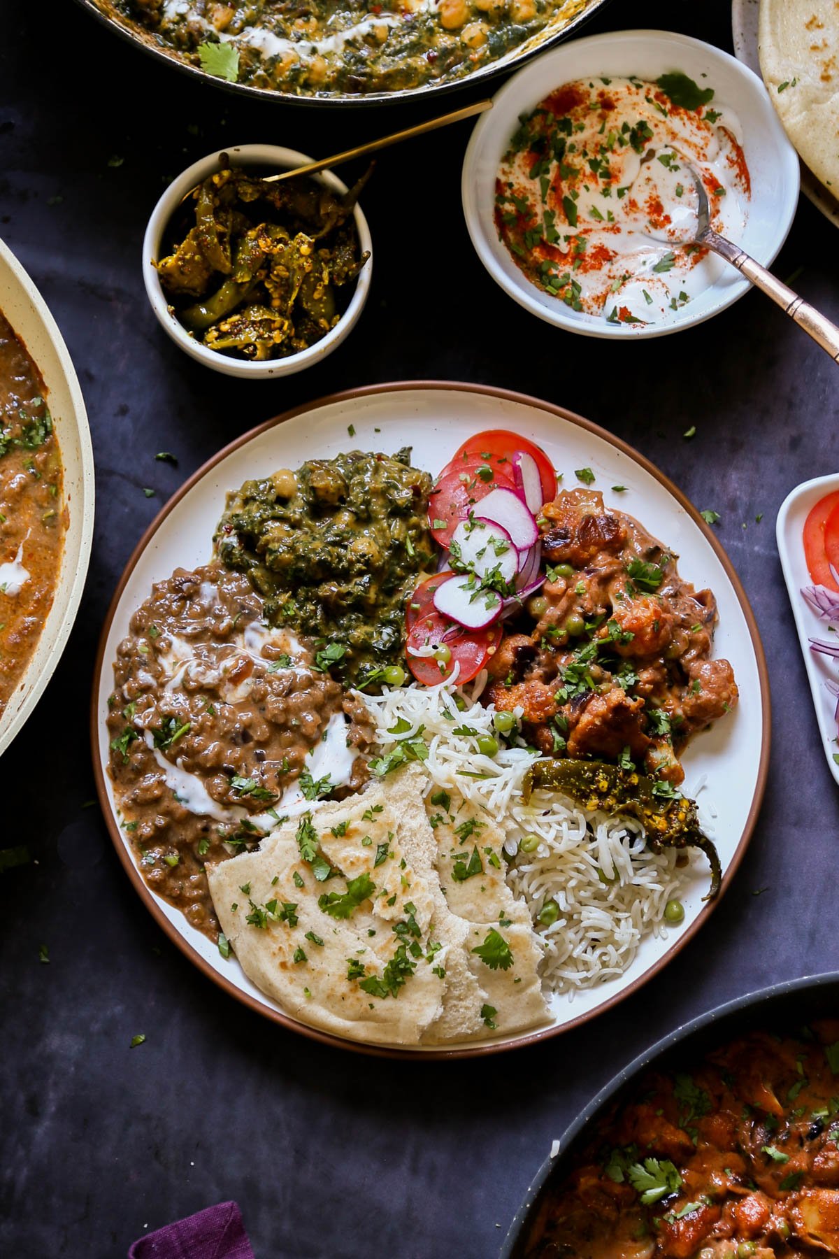 plateful of food from the diwali party menu