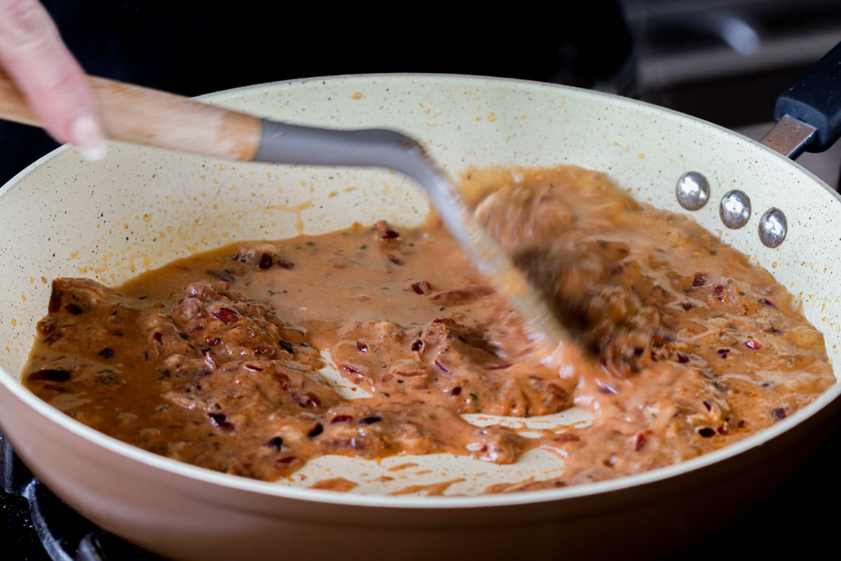 sauce for the dal, after mixing in the yogurt