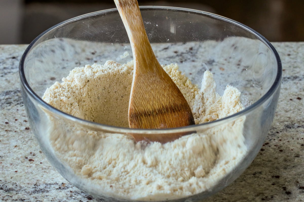 mixed dry ingredients in the bowl