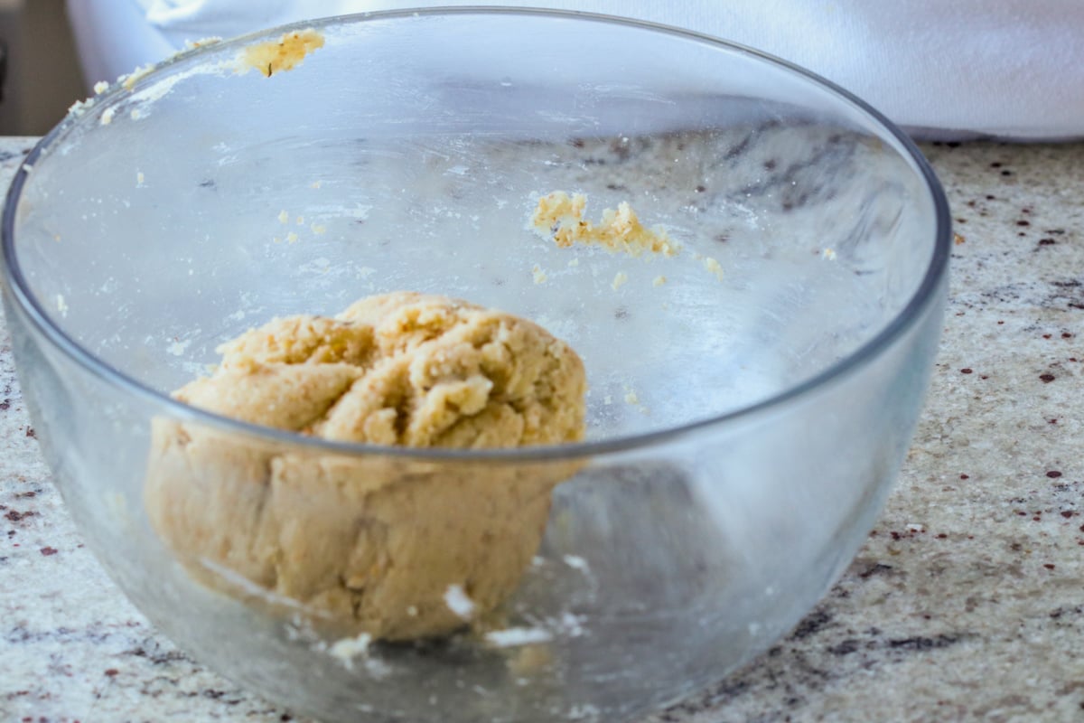 gluten-free almond pastry dough after mixing
