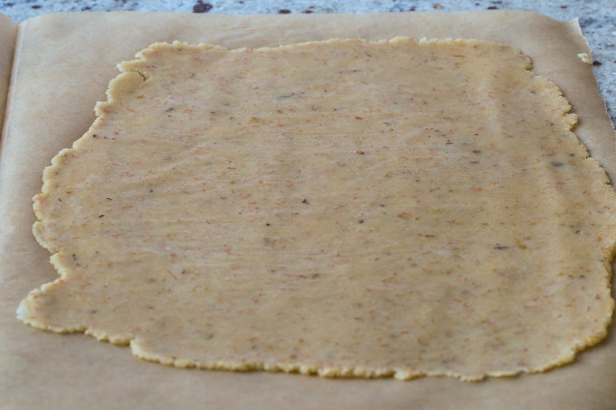 dough after rolling out
