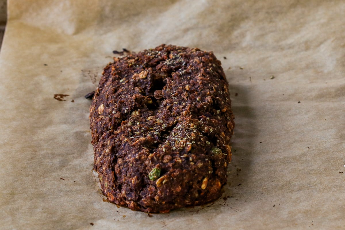 lentil pecan loaf after baking