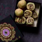 gujiya peda in a Diwali gift box that's open