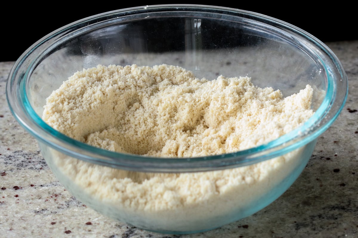 bowl of almond flour and other peda dry ingredients