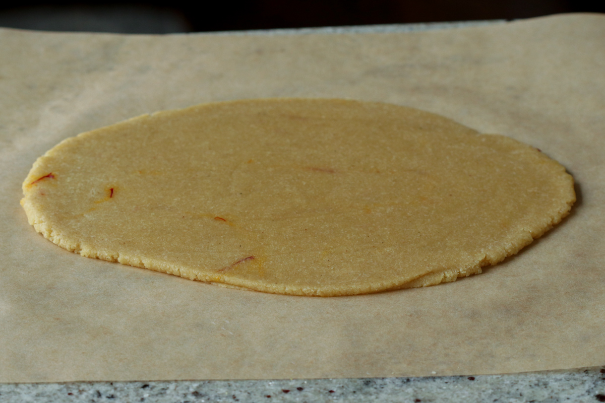 peda dough after rolling out