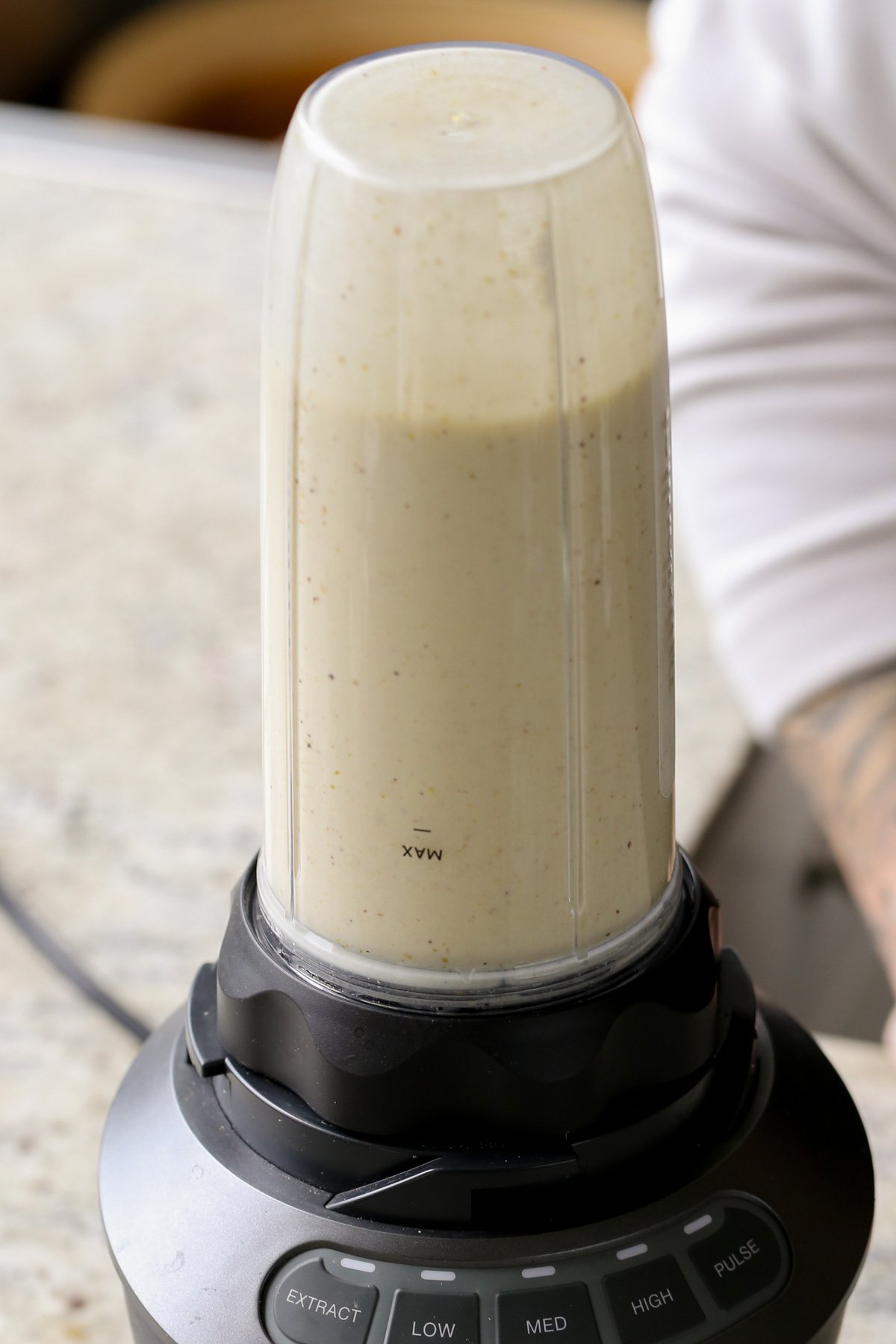 kulfi cream in the blender after blending
