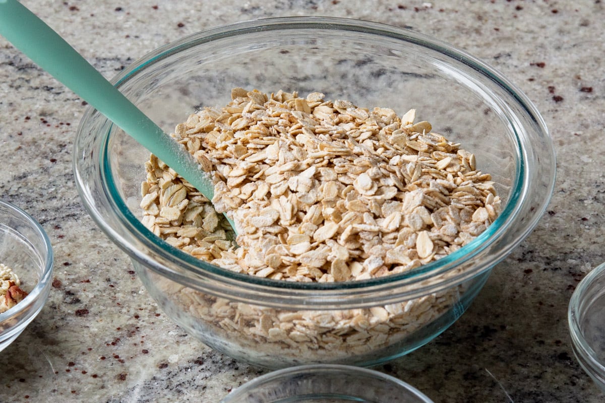 oats in a mixing bowl