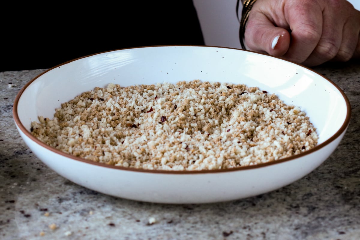 seasoned panko breadcrumbs in a bowl