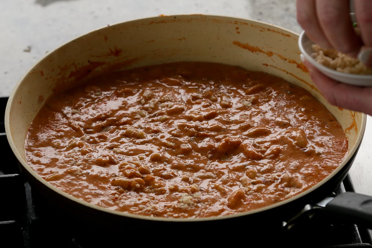 quick rosé sauce after simmering
