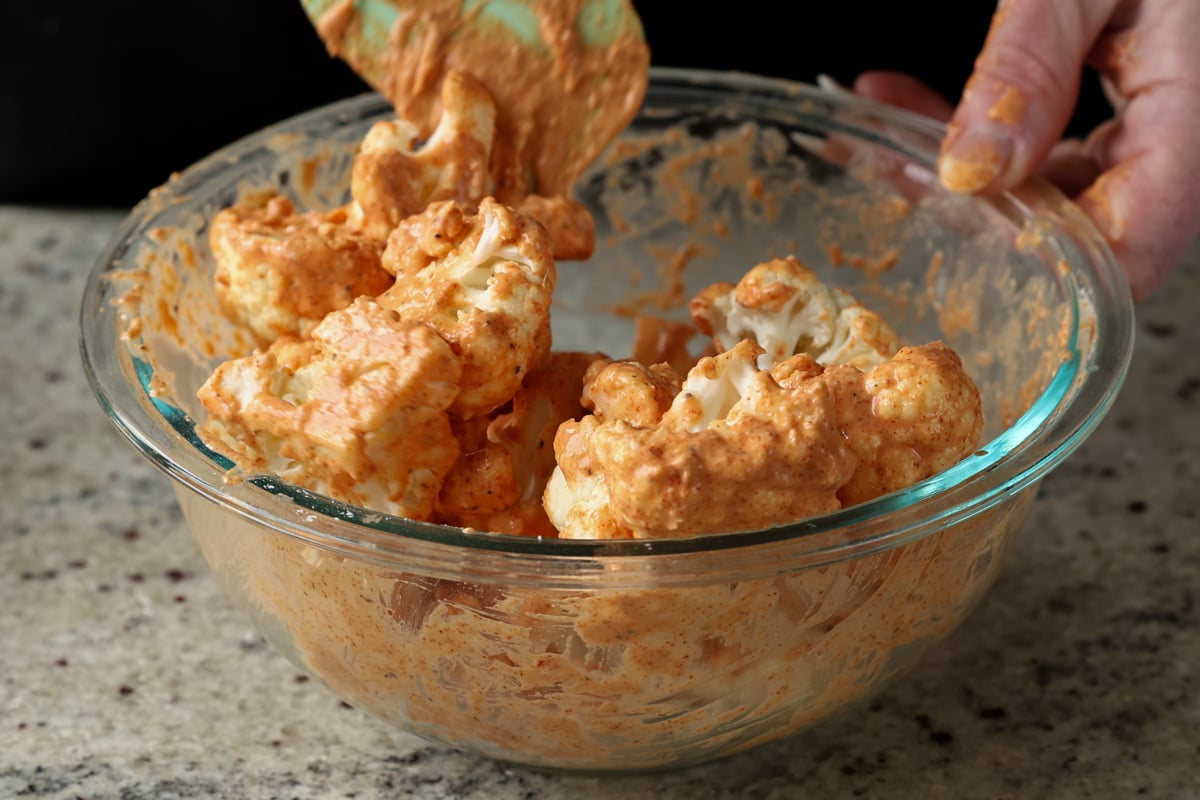 cauliflower mixed into the batter