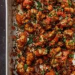 cauliflower pepper fry in the pan after baking